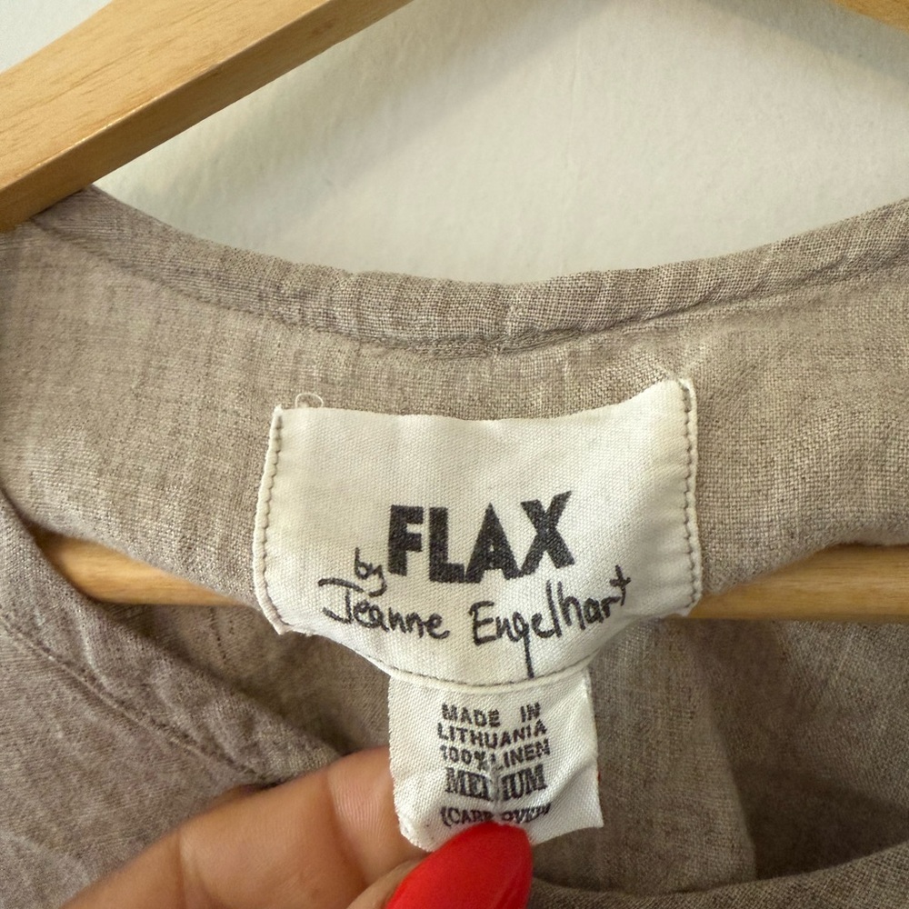 Flax Beige Linen Blouse - Picture 2 of 4